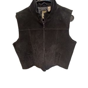 DCC leather Full zip mens vest size medium